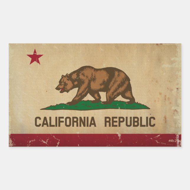 California State Flag VINTAGE Sticker (Front)