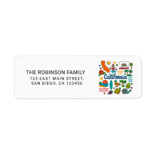 California State Icons Personalized Return Address