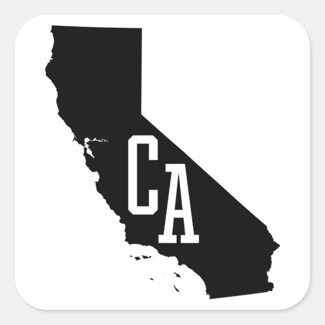 California State Map CA Abbreviation Stickers (Front)