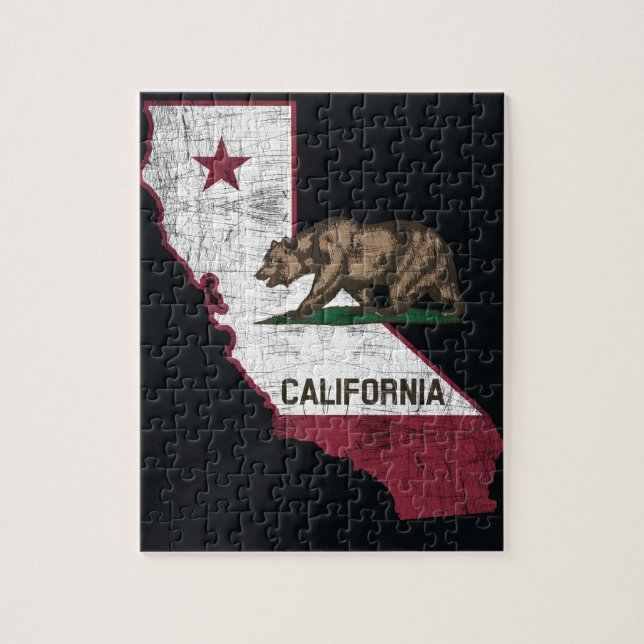 California State Map - Cali Bear Jigsaw Puzzle (Vertical)