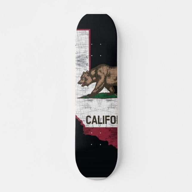 California State Map - Cali Bear Skateboard (Front)