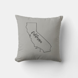 California State Map Watercolor Throw Pillow