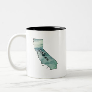California State Map Watercolor Two-Tone Coffee Mug