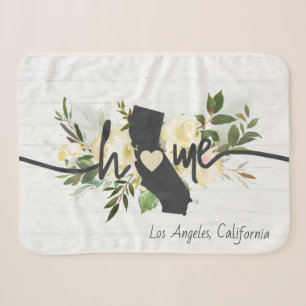 California State Personalized Home City Rustic Sherpa Blanket