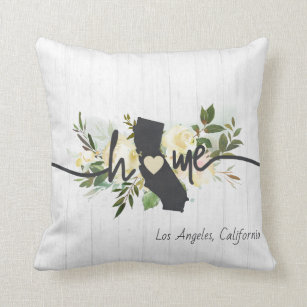 California State Personalized Home City Rustic Throw Pillow