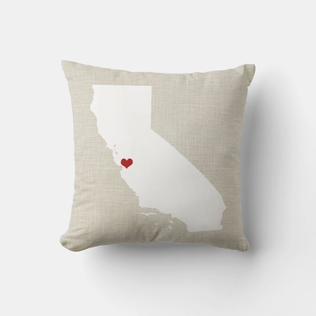 California State Pillow Decor New Home Wedding (Front)
