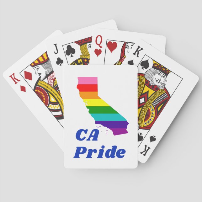 California State Pride Gay Pride Flag Stripe Playing Cards (Back)