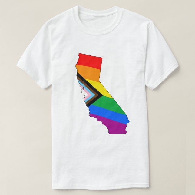 California State Pride LGBTQ Progress Pride T-Shirt (Design Front)