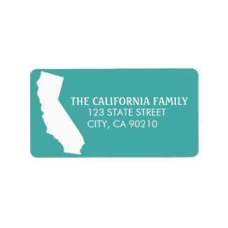 California State Return Address Labels - Turquoise