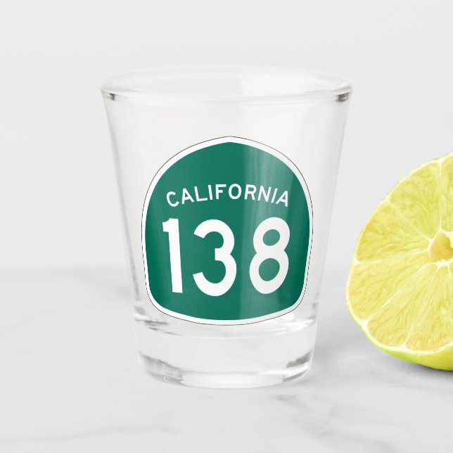 California State Route 138 Shot Glass (Front)