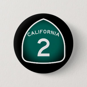 California State Route 2 Inch Round Button
