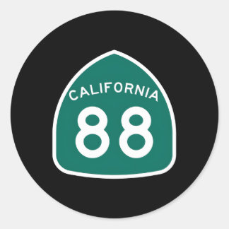 California State Route 88 ~ Highway 88 Classic Round Sticker