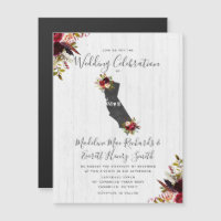 California State Rustic Magnetic Wedding Invitatio