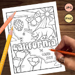 california state shape and facts colouring page<br><div class="desc">by leapdaze</div>