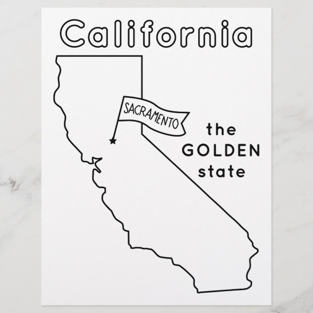 california state shape capital and nickname flyer (Front)