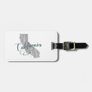 California State Typography Luggage Tag