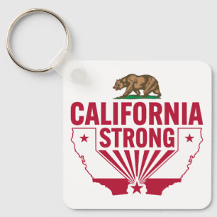 California Strong Grizzly Bear Keychain