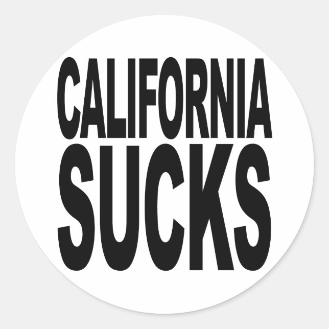 California Sucks Classic Round Sticker (Front)