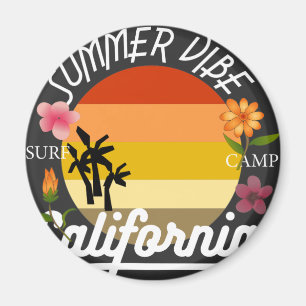 California Summer Vibe Surf Camp Magnet