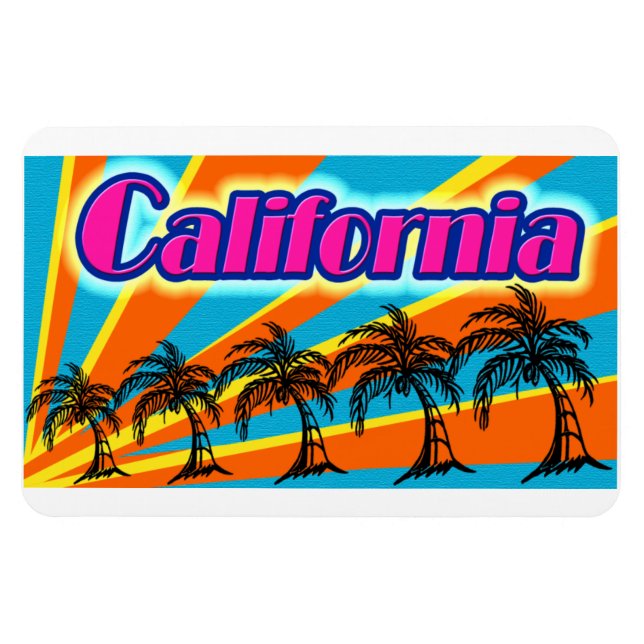 California Sun & Palm Trees #1 Magnet (Horizontal)