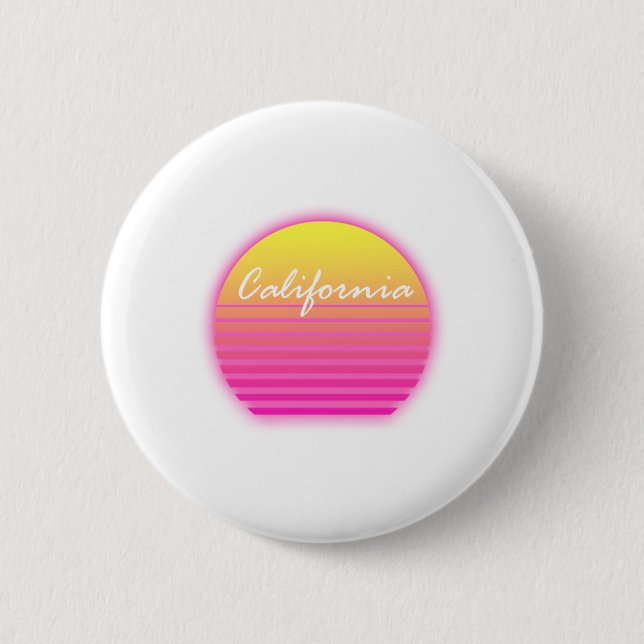 California sunset 2 inch round button (Front)