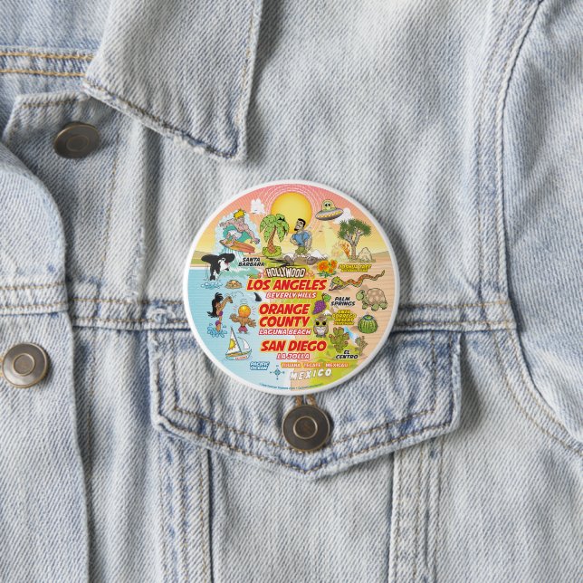 California Sunset 3 Inch Round Button (In Situ)