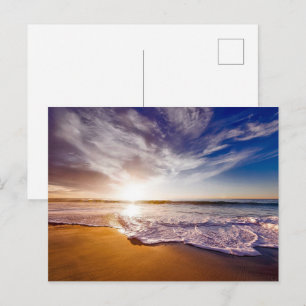 California Sunset Beach Postcard