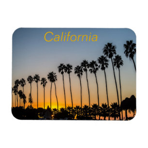 California Sunset Palm Trees on the Beach Magnet