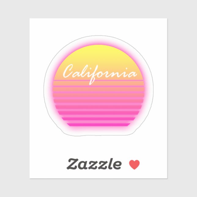 California sunset sticker (Sheet)