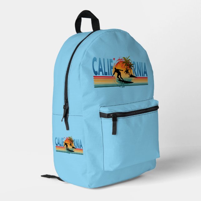 CALIFORNIA SUNSET SUMMER  TRUCKER HAT PRINTED BACKPACK (Back Corner Left)