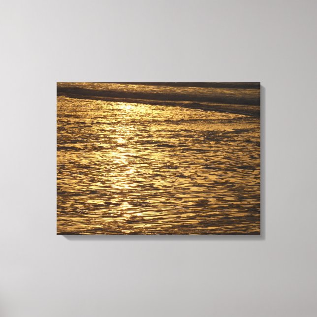 California Sunset Waves Ocean Seascape Canvas Print (Front)