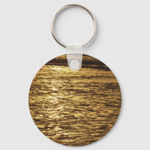 California Sunset Waves Ocean Seascape Keychain