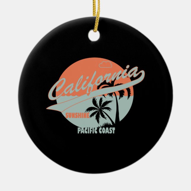 california sunshine pacific coast ceramic ornament (Front)