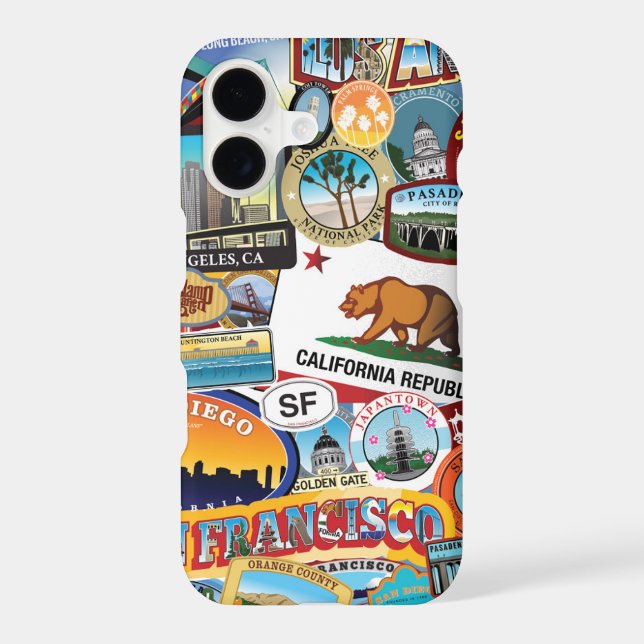 California Super Sticker Collage Pattern (Back)