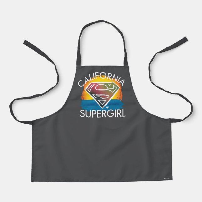 California Supergirl Sunset Graphic Apron (Front)