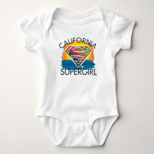 California Supergirl Sunset Graphic Baby Bodysuit