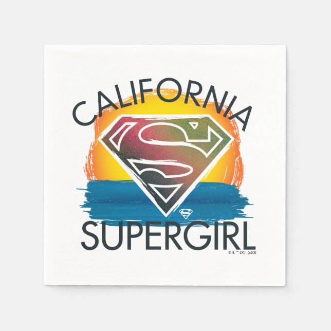 California Supergirl Sunset Graphic Napkin (Front)