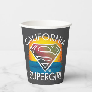 California Supergirl Sunset Graphic Paper Cups