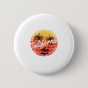 California Surf, Summer Beach vibes 2 Inch Round Button