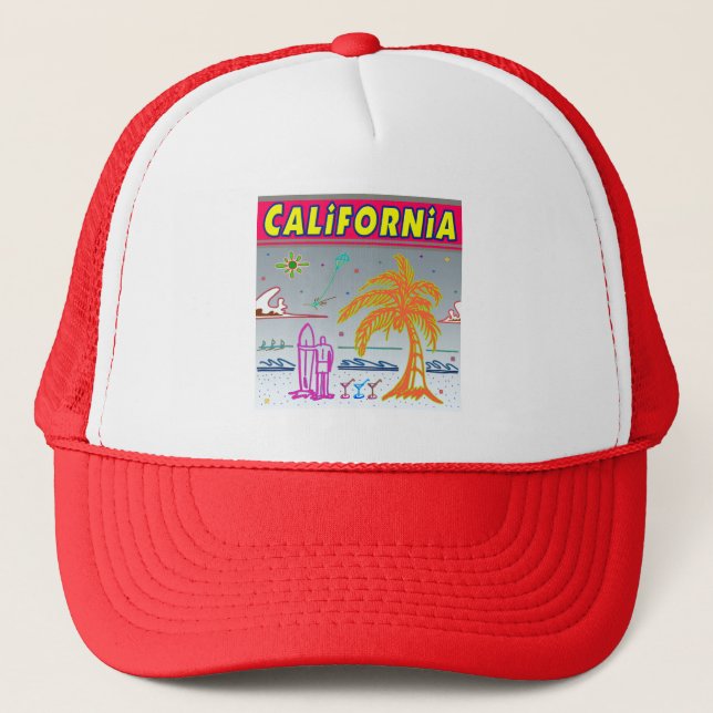 "CALIFORNIA" Surfer Beach Hat (Front)