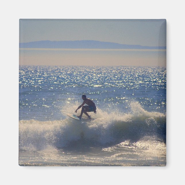 California Surfer Rides the Waves Magnet (Front)