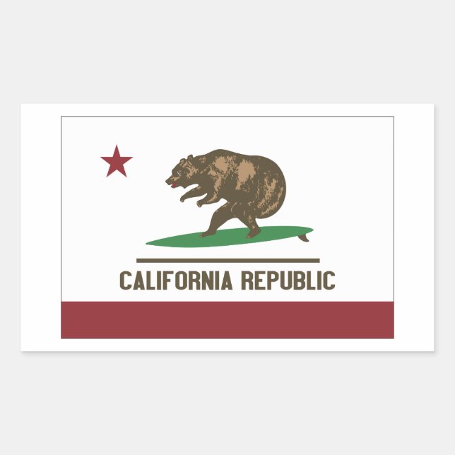 California Surfing Bear Sticker (Front)