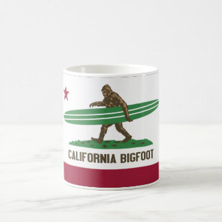 California Surfing Bigfoot Longboard Coffee Mug