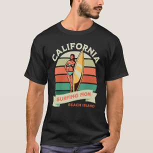 California Surfing Mom Beach Island T-Shirt