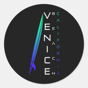 California Surfing - Venice Beach - Stylish Beach  Classic Round Sticker