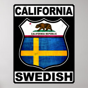 California Swedish American Poster
