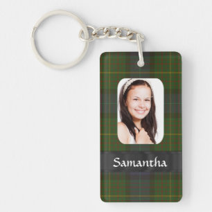 California tartan plaid photo template keychain