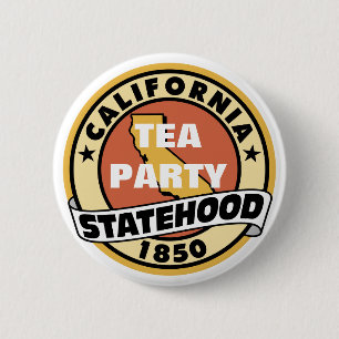 CALIFORNIA TEA PARTY STATE 2 INCH ROUND BUTTON