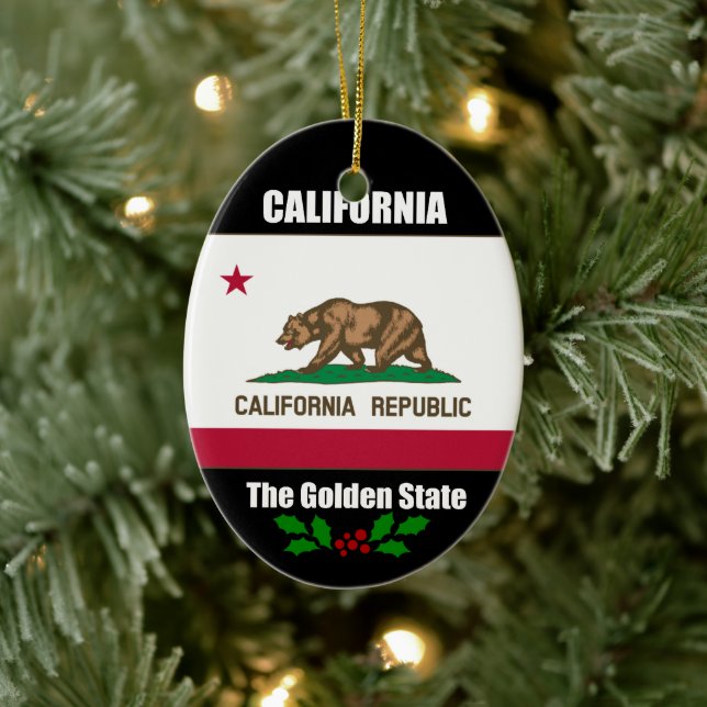California, The Golden State, Ceramic Ornament (Tree)