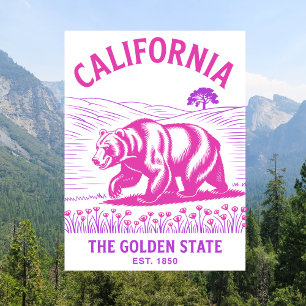 California The Golden State Est. 1850 Bear Postcard